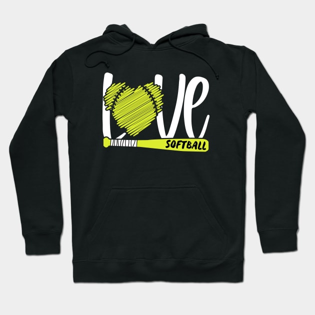 Love Softball Hoodie by hibahouari1@outlook.com